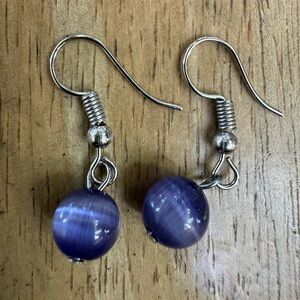 Blue beaded earrings